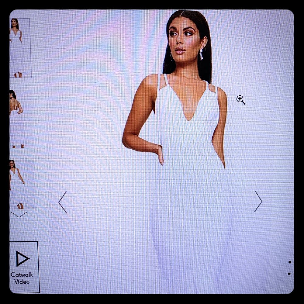 White fishtail midi dress
